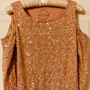 Ladies pink sequins long sleeve blouse